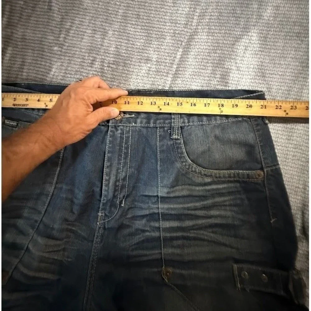 Five Jungle & Company Baggy Carpenter Jeans Mens Wide Y2K Streetwear Denim 42x32